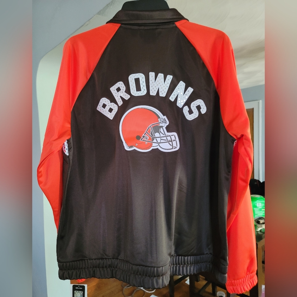 Women's Cleveland Browns Jacket - Brown/Orange Confetti